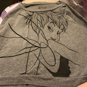 Disney tinkerbell crop top long sleeve Sz med/L